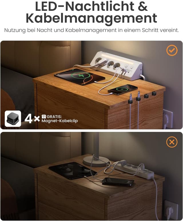 Detalle 2 de Honizer 7-in-1 Desktop Steckdosenleiste mit 90° Ecksteckdose, 2 Schaltern, 4× Schuko & USB-A/2× USB-C