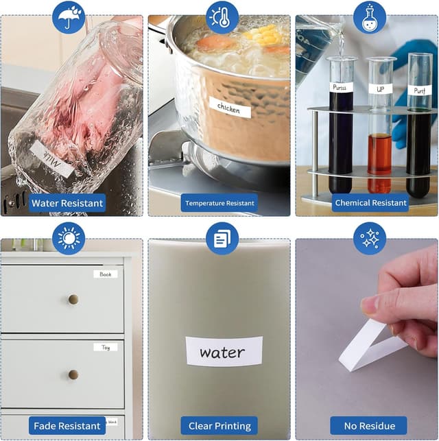 Detalle 2 de YIIFELL 4er-Set kompatible Brother TZe-231 P-touch Schriftband (12 mm, schwarz auf weiß, laminiert)