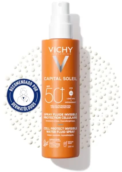 Detalle 2 de Vichy Capital Soleil Spray Cell Protect SPF50 (2×200 ml) en spray para el cuerpo
