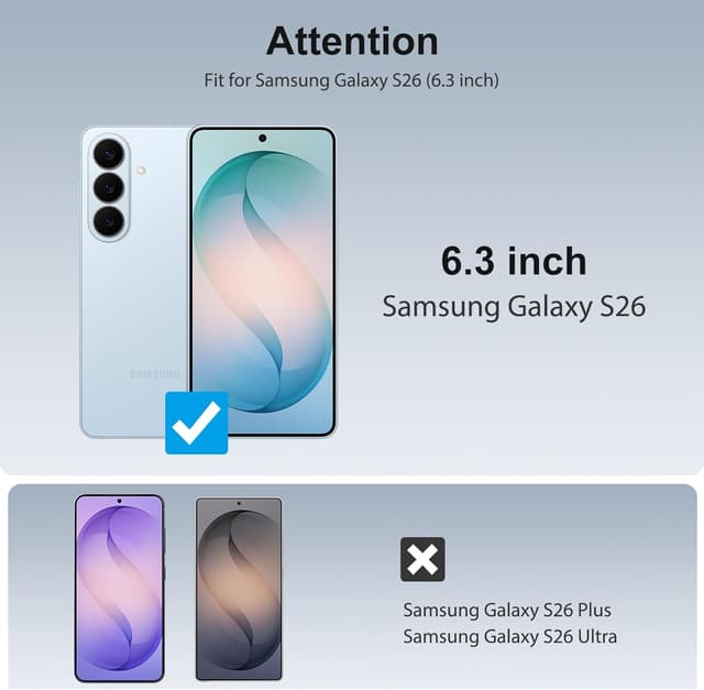 Detalle de SPARIN Screen Protector for Samsung Galaxy S26 with tempered glass and camera lens protectors