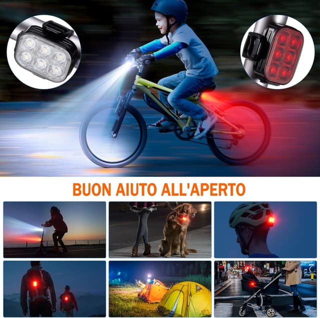 Thumbnail 5 de Luci Bicicletta Kit 600mAh LED ricaricabili