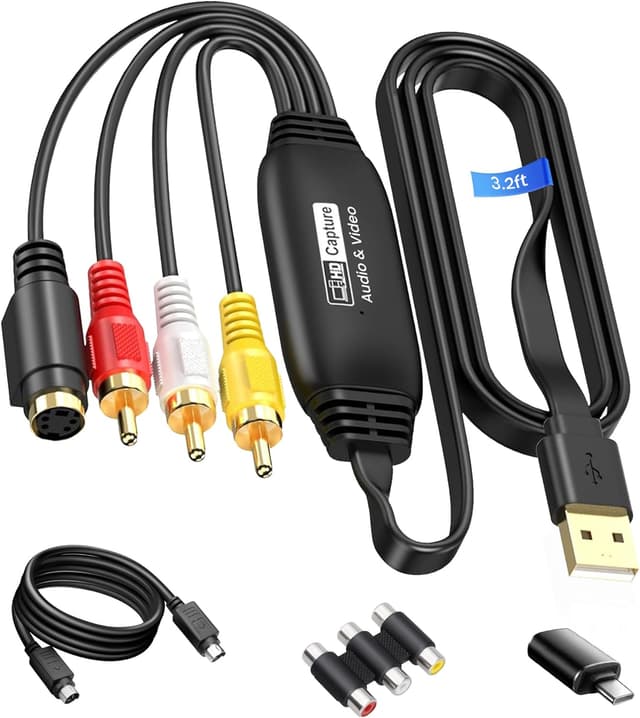 Detalle de Avedio Links VHS to Digital Converter (RCA/S-Video to USB 2.0 Capture Card) for Windows & Mac