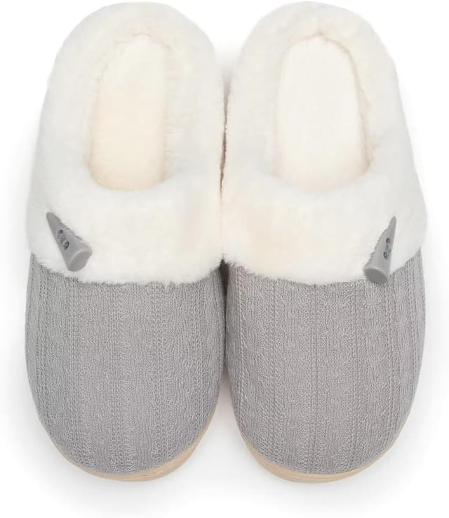 Detalle de NineCiFun Women's Slip-On Fuzzy Memory Foam Slippers