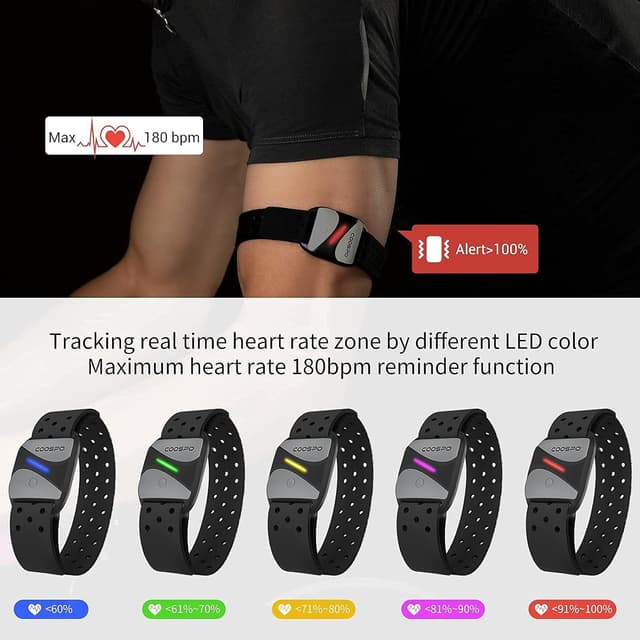 Detalle de COOSPO HW807 armband heart rate monitor Bluetooth 5.0