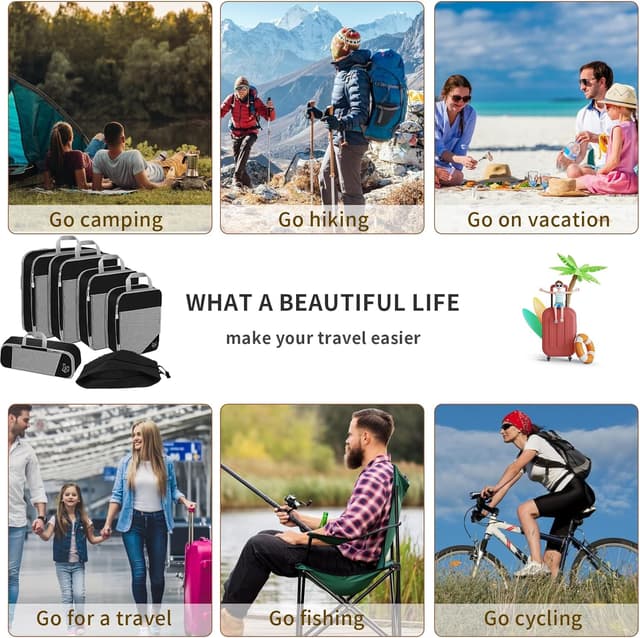 Thumbnail 6 de Organisateur valise Lot de 6, compression 50%