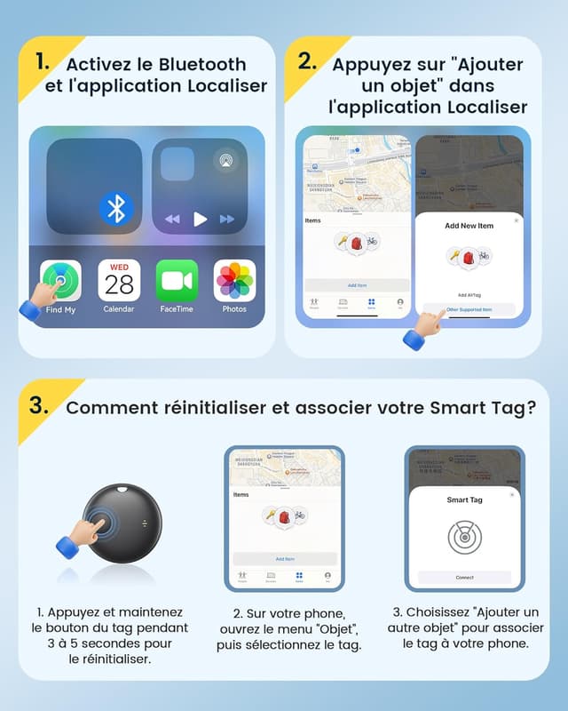 Thumbnail 4 de KUKIHO Traceur Tag d’Objets Bluetooth 36m