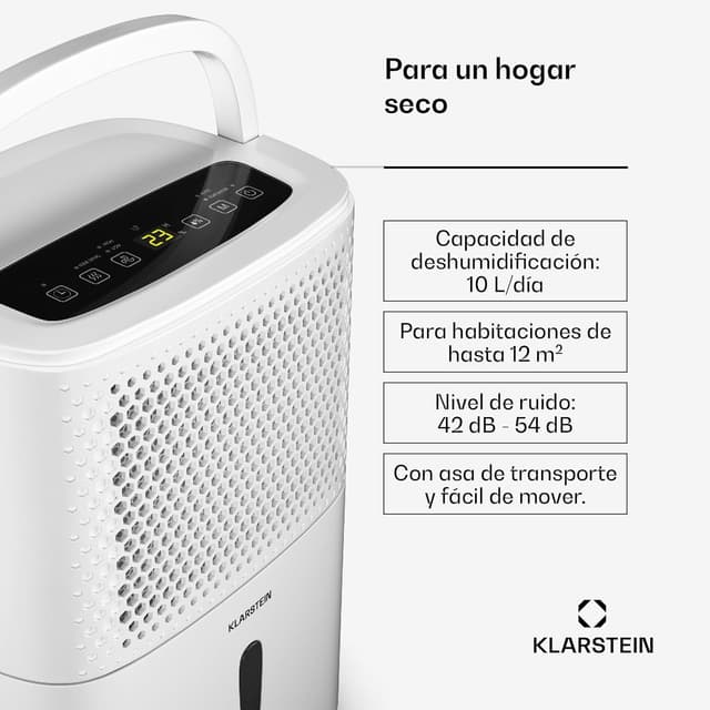 Detalle 2 de Klarstein DryFy 10L Deshumidificador Silencioso y Eficiente
