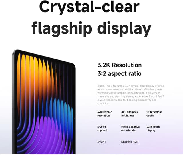 Detalle de Xiaomi Pad 7 Tablet (11,2 Zoll) 8+256GB in Blau – 3,2K 144Hz, Snapdragon 7+ Gen 3