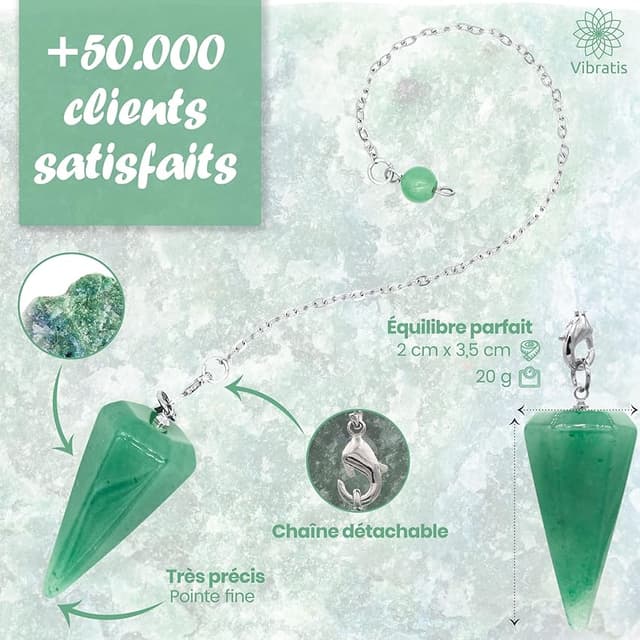 Thumbnail 2 de Vibratis Pendule de Radiesthésie en Aventurine ⚡