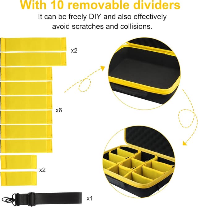 Thumbnail 6 de Custodia rigida Powarobor per batterie DeWalt 18V (EVA) con divisori rimovibili