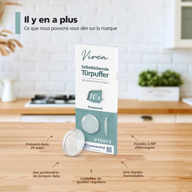 Thumbnail 6 de virea 10 butées de porte autocollantes 40 x 8 mm transparentes