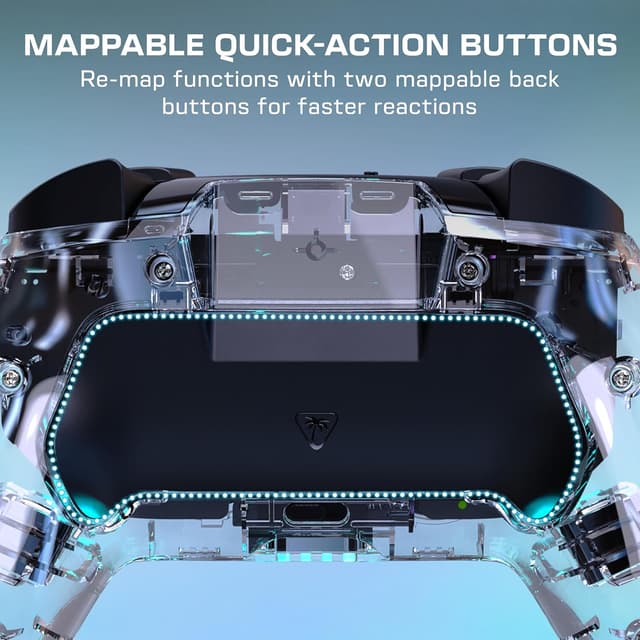 Detalle de Turtle Beach Afterglow Transparent Kabelloser RGB-Gaming-Controller (offiziell für Nintendo Switch 2) mit TMR-Thumbsticks