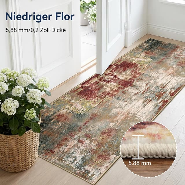 Detalle de Tapis de salon moderne DEFYNEE 120 x 180 cm à poils courts antidérapant et lavable