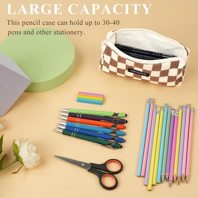 Detalle 2 de OFFCUP Astuccio Portapenne in velluto a coste marrone (19 x 7 x 6 cm)