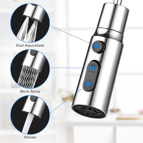 Detalle de OSDUE juego de aireador de grifo de 360° con 3 modos (M22–M24, G1/2) para cocina