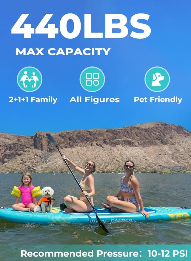 Detalle de TIGERXBANG Tavola SUP gonfiabile con sedile fino a 200 kg, supporto fotocamera e doppia pagaia