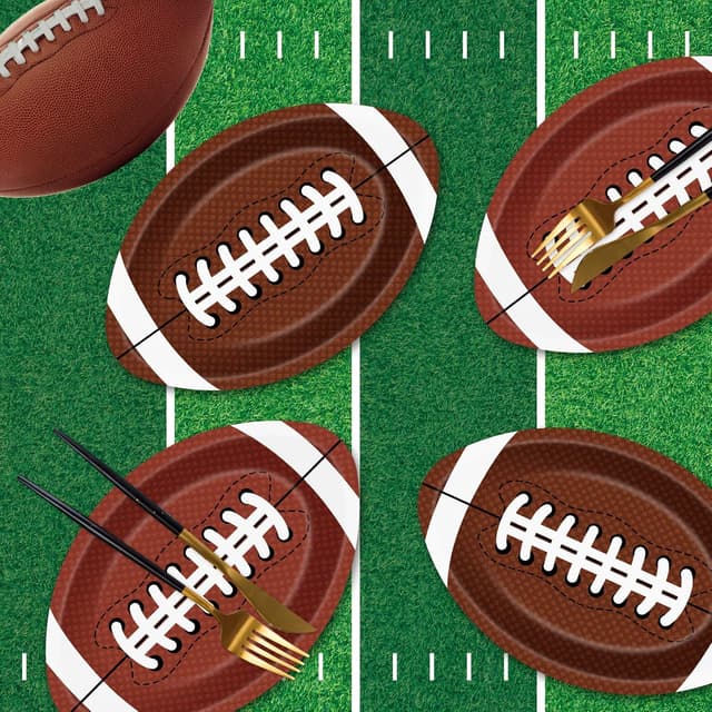 Thumbnail 6 de Football Plates 24-Pack 9.4x6.2 inch 🏈