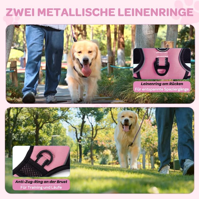 Detalle 1 de FURRYFECTION Anti Zug Hundegeschirr Rosa
