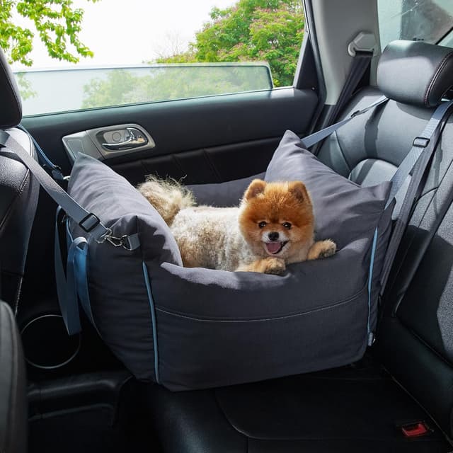 Thumbnail 6 de Lesure Dog Car Seat for Medium Dog (Waterproof Booster) with Storage Pockets, Clip-On Leash & Memory Foam Filling – Tornado, 58x56x33cm