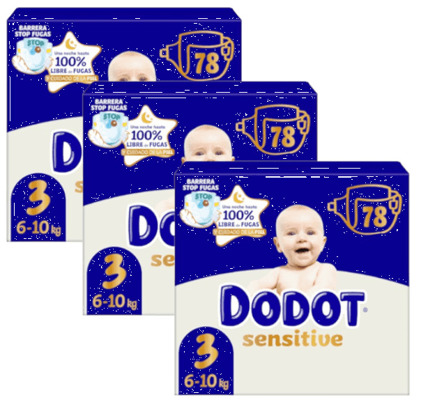 Detalle de Dodot Pañales Sensitive talla 3 — 3x74 uds