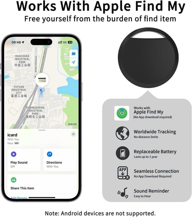 Detalle de Air Tracker Tags 4-Pack Smart Bluetooth Trackers for Apple Find My (iOS Only)