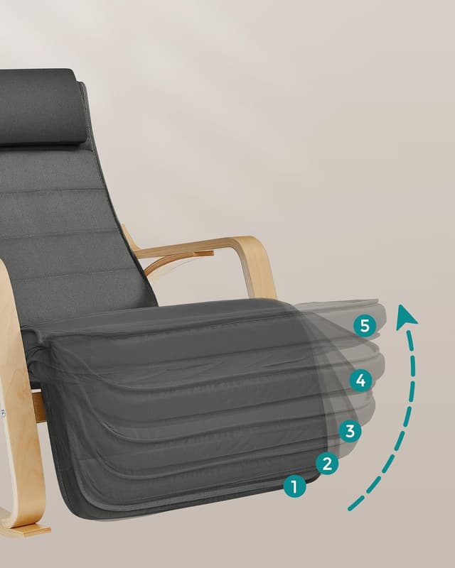 Thumbnail 4 de SONGMICS Schaukelstuhl Birkenholz 150 kg