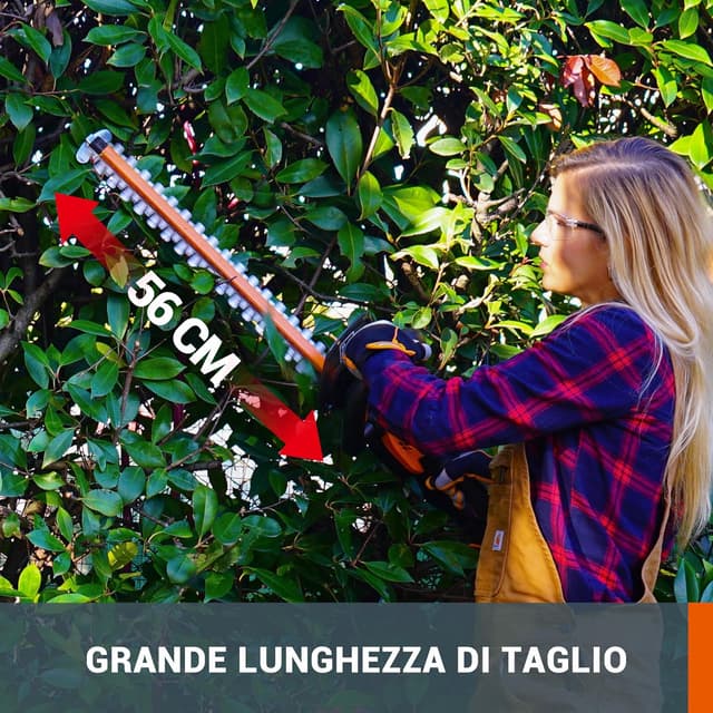Detalle de WORX WG264E.9 tagliasiepi a batteria con lama da 56 cm (solo corpo, senza batteria e caricabatteria)