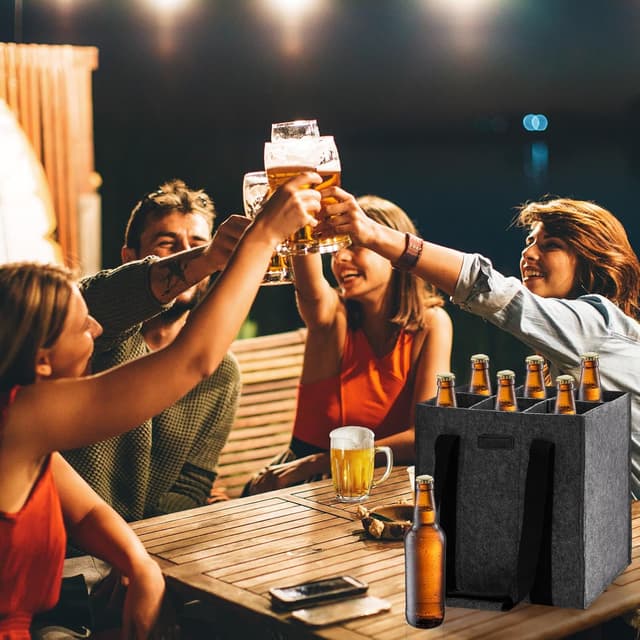 Thumbnail 6 de Lewooilt Filz-Flaschentasche für 6 Flaschen (1,5 l), 6 Fächer