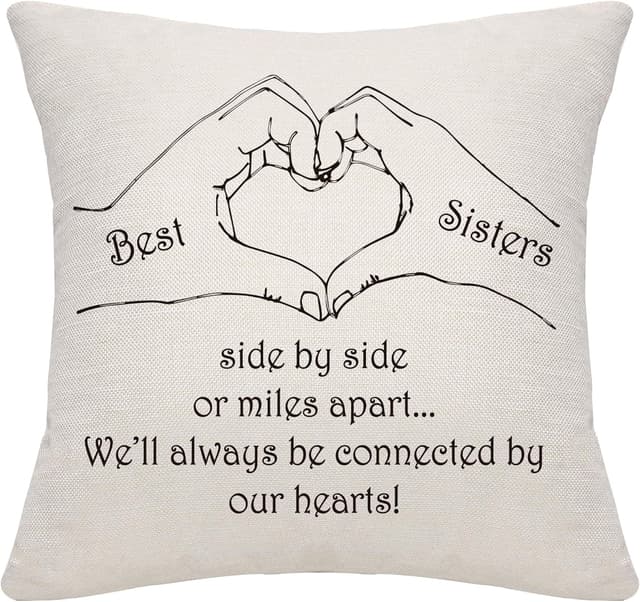 Detalle de Bommex Grandma Gift cushion cover (18x18 inches) in linen with invisible zip