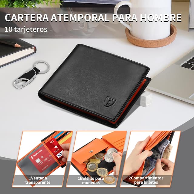 Detalle 2 de TEEHON Cartera RFID 10 ranuras 🧾