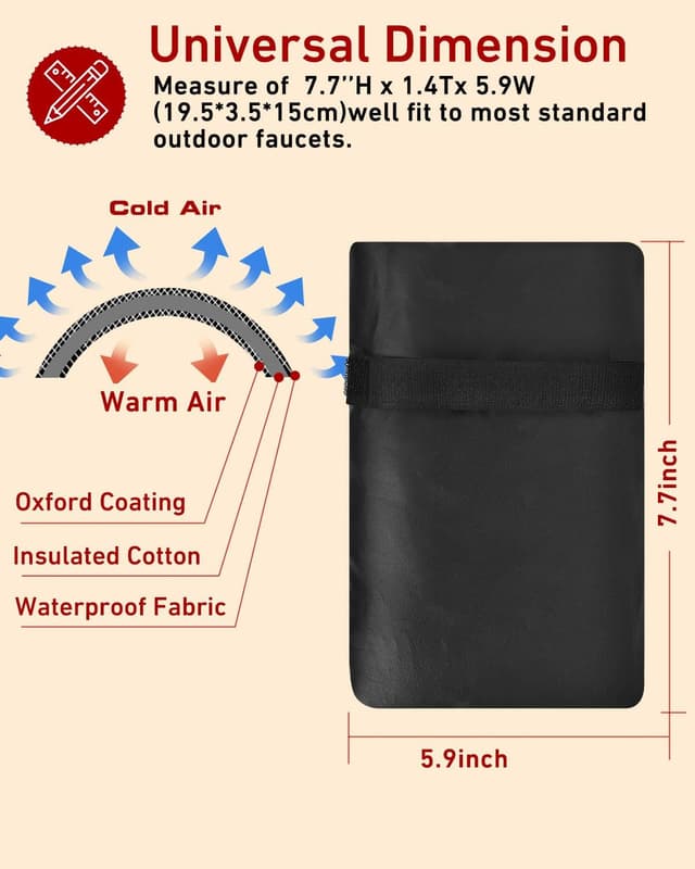 Thumbnail 4 de Outdoor Faucet Covers 3-Pack for Freeze Protection 🚰