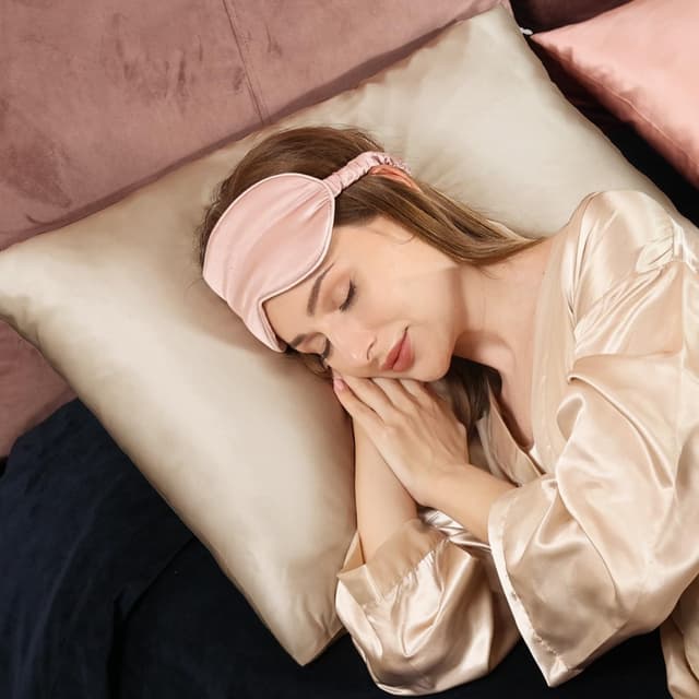 Thumbnail 5 de Adubor 100% Seidenkissenbezug 40x80 cm (23 Momme, 900 Fadenzahl) mit verstecktem Reißverschluss, 1 Stück – Beige