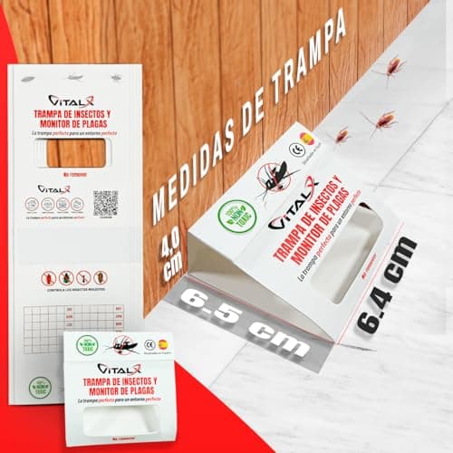 Detalle de VITALX SÚPER Pack de 51 trampas ultradhesivas contra cucarachas (olor a cereza)