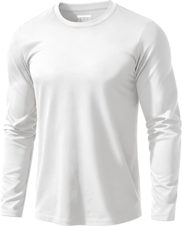 Detalle de EKLENTSON Herren-Langarmshirt aus Baumwolle mit Rundhalsausschnitt – Basic Casual für Alltag & Lagenlook