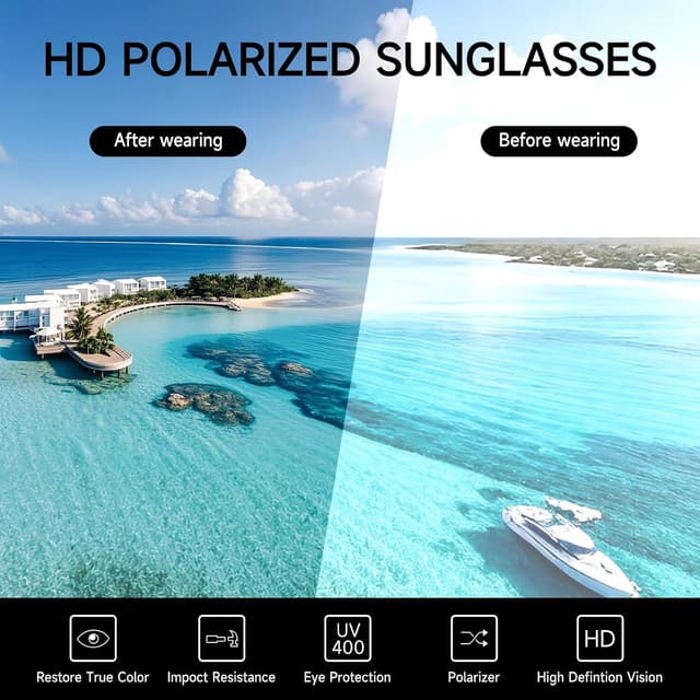 Thumbnail 6 de MASDUN Polarized Narrow Rectangle Sunglasses 3 Pack 😎