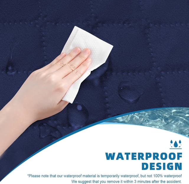 Detalle de Jaotto Copridivano impermeabile 3 posti con braccioli, trapuntato e antiscivolo, blu marino