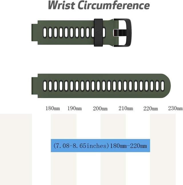 Detalle de ANBEST cinturino in silicone di ricambio per Garmin Forerunner 735XT / 235 / 220 / 230 / 620 / 630 e Approach S20 / S5 / S6