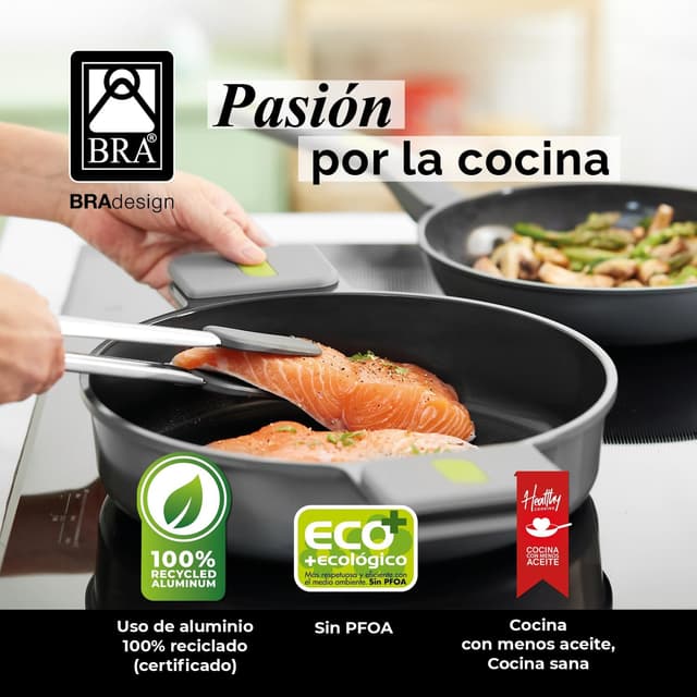 Thumbnail 6 de BRA Life Set de Cocina 9 Piezas, Aluminio Antiadhesivo