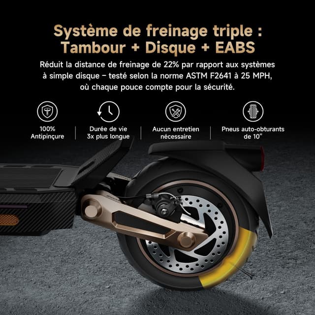 Detalle 2 de NAVEE ST3 Pro trottinette électrique adulte 1350 W max, autonomie annoncée 75 km, suspension intégrale et TCS