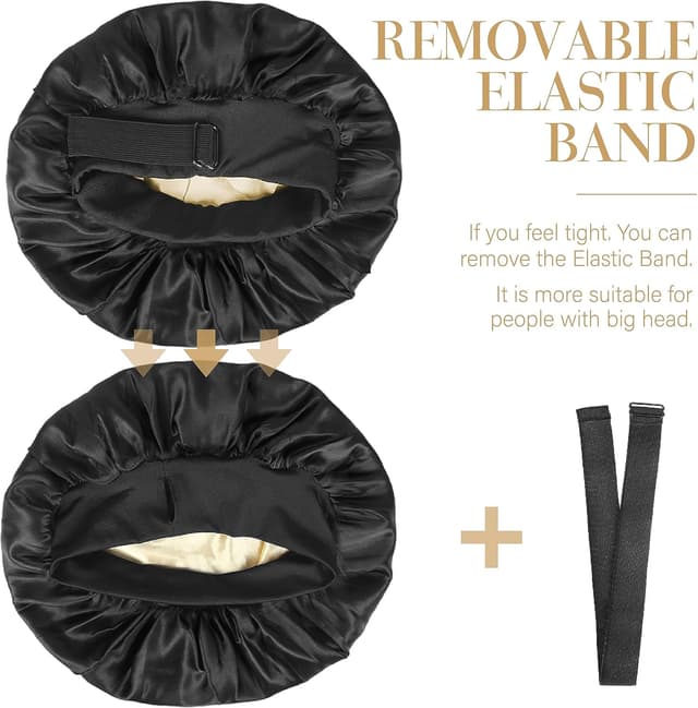 Detalle 2 de XRACEPHOL Silk Bonnet for Sleeping (Double Layer Satin, Adjustable) for Black Women