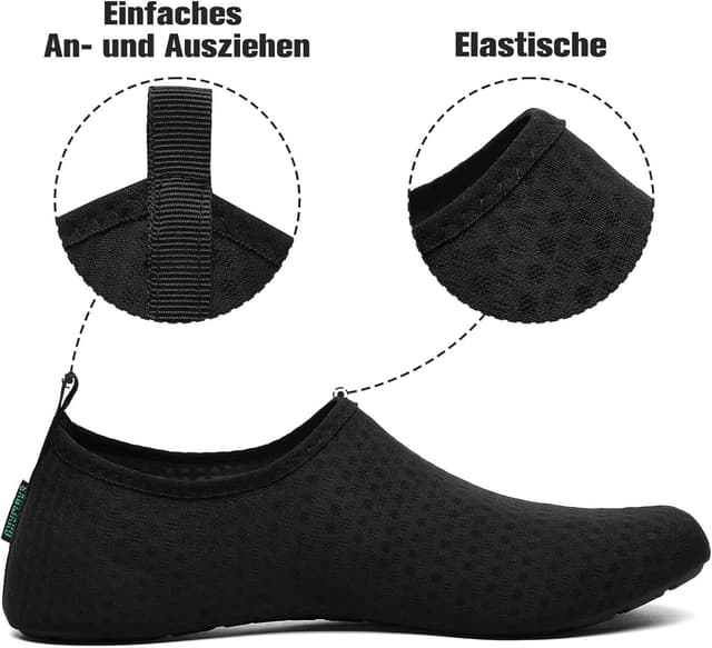Detalle de SAGUARO Scarpe da scoglio con asciugatura rapida, 7 fori di drenaggio e suola antiscivolo (gr. 36-47)