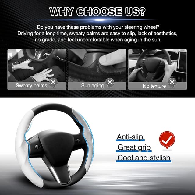 Thumbnail 3 de Canvcle Steering Wheel Cover Model 3/Y 2026 ⚙