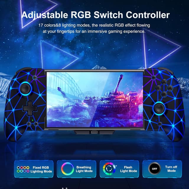 Detalle de GAMSINGY Handheld Switch Controller mit 4 Spiele-Karten-Slots, programmierbaren Tasten und Turbo/Vibration