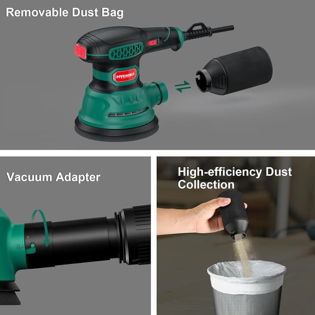 Detalle 2 de HYCHIKA Random Orbital Sander 300W (up to 12000 OPM) with 6 speed control