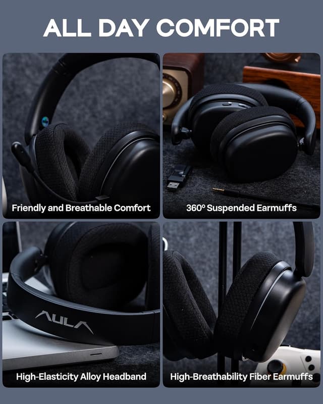 Detalle 2 de EPOMAKER X Aula G7 Pro Wireless Gaming Headset 80h