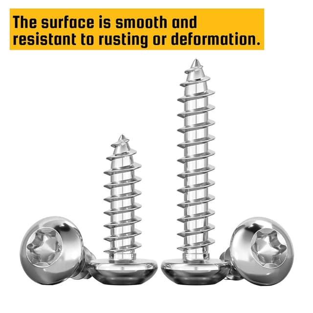 Detalle 2 de BACSHBY M4x12 mm selbstschneidende Torx-Flachkopfschrauben (Edelstahl, 50 Stück)