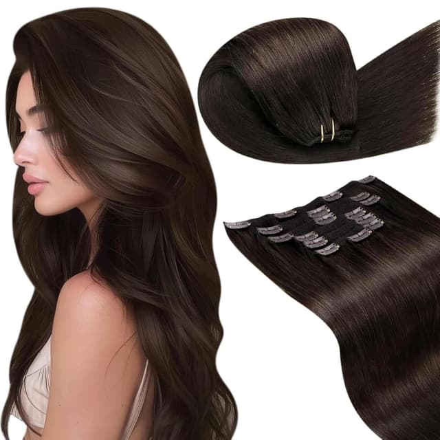 Detalle de LaaVoo Clip in Echthaar 60 cm Set 7-teilig