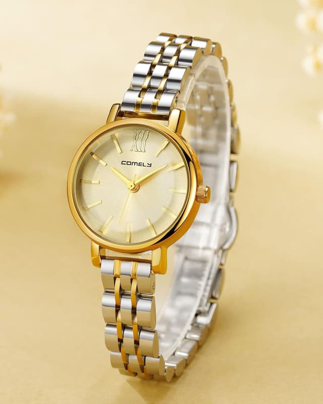 Detalle 2 de CIVO Damen-Uhr klein aus Edelstahl, Analog-Quarz (wasserdicht) – Klassiker für schmale Handgelenke