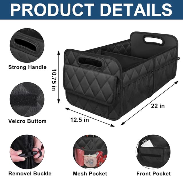 Detalle 2 de Deosk Car Trunk Organizer 50L waterproof