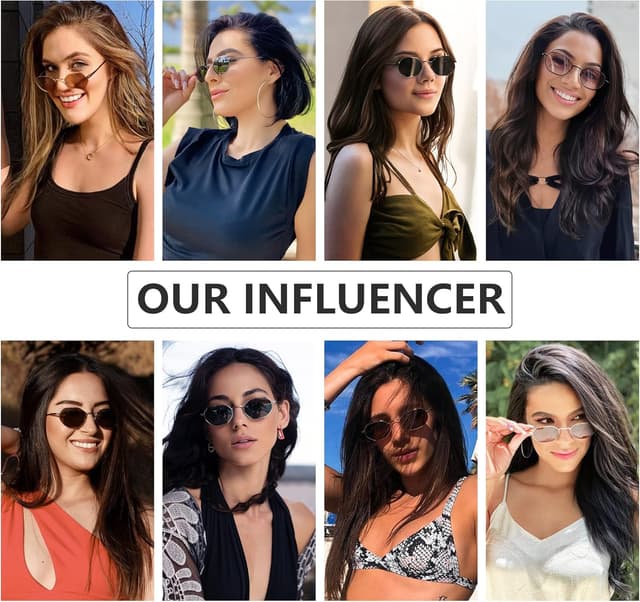 Detalle 2 de ZENOTTIC Piccoli Ottagonali occhiali da sole polarizzati UV400 retrò in metallo